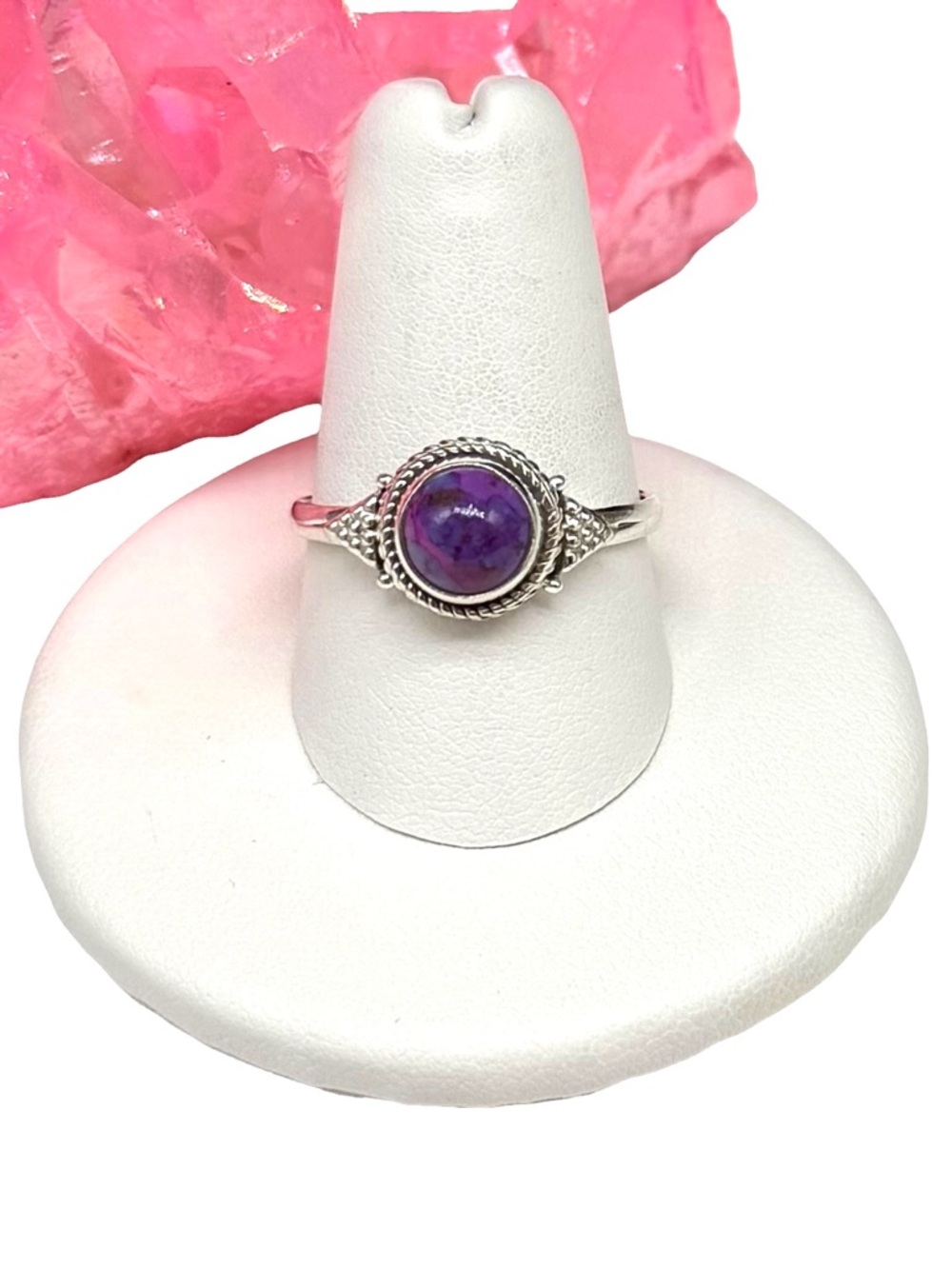 Kingman Purple Mohave Turquoise Ring Size 9 Solid 925 Sterling Silver